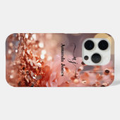 Blush Roze Rose Goud Bloemen Glitter Monogrammed Case-Mate iPhone Case (Achterkant (horizontaal))