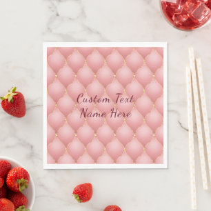 Blush Roze Rose Goud Diamant Aangepaste Tekst Serv Servet