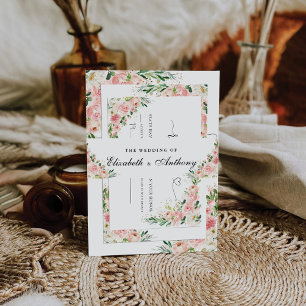 Blush Roze Rose Goud Huwelijksceremonie Uitnodigingen Wikkel