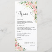 Blush Roze Rose Goud Vrijgezellenfeest Menu (Voorkant)