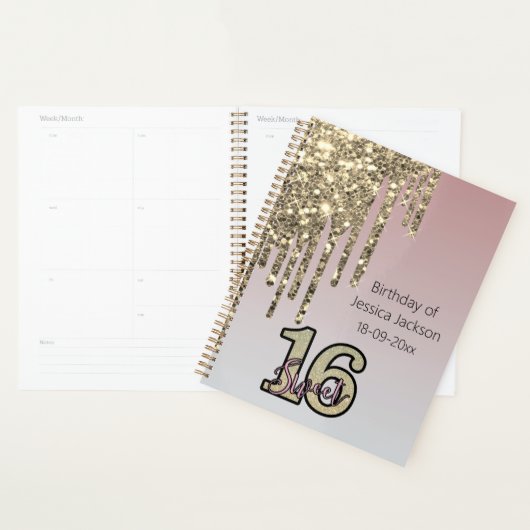 Blush Roze Rose Goud Zoet Zestien Planner (Display)