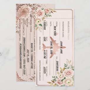 Blush Roze & Rosé Gouden instapkaart save the date