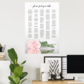 Blush roze roze alfabetische bruiloft poster (Thuiskantoor)