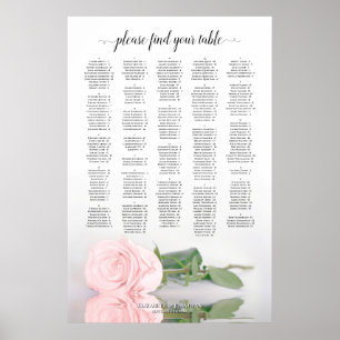 Blush roze roze alfabetische bruiloft poster