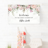 Blush roze roze Baby shower Welkom Spandoek (Insitu)