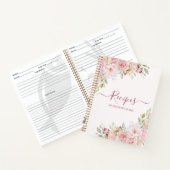 Blush Roze Roze Bloem Bloemen Familie Kook Recept Notitieboek (Binnen)
