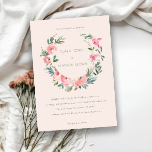 Blush roze roze bloem met één rand kaart