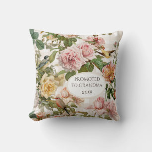 Blush roze roze bloemen promoot op oma Elegant Kussen