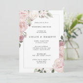 Blush roze roze bruine bruiloft Brunch Kaart (Staand voorkant)