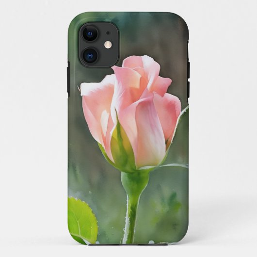 Blush Roze Roze Bud Bloem Bloemen Telefoon Case (Achterkant)