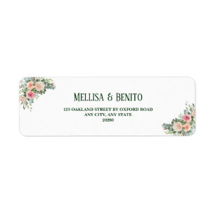 Blush roze roze Eucalyptus Weduwadres Etiket