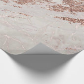Blush roze roze glitter Marble Glossy Cadeaupapier (Hoek)