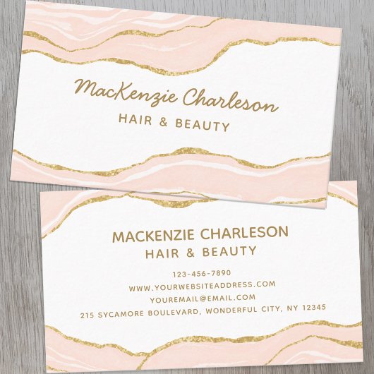 Blush roze roze glitter Visitekaartje