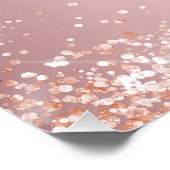 Blush roze roze goudbruiloftsprogramma perfect poster (Hoek)