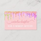 Blush roze roze goudelglans visitekaartje (Voorkant)