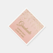 Blush roze roze goudglitter Confetti Afstuderen Servet (Hoek)