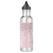 Blush roze roze goudglitter Diamond Monogram Waterfles (Links)