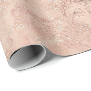 Blush roze roze goudkleurige doorsnede Blush Rozen Cadeaupapier