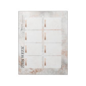 Blush roze roze goudkleurige, stijlvolle weekblad notitieblok (Gedraaid)
