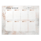 Blush roze roze goudkleurige, stijlvolle weekblad notitieblok (Voorkant)