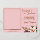 Blush roze roze goudolie Afstuderen Aankondiging (Voorkant)