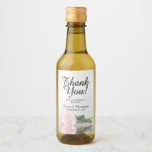 Blush roze roze legant bruiloft Bedankt Mini Wijn Etiket (Voorkant)