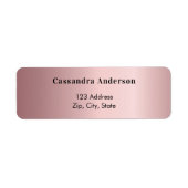 Blush roze roze return address label (Voorkant)