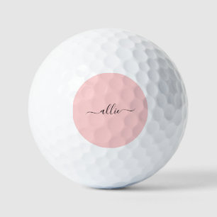 Blush Roze Roze Roze Moderne Minimale Naam Golfballen