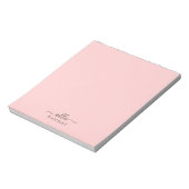 Blush Roze Roze Roze Moderne Minimale Naam Notitieblok (Gedraaid)