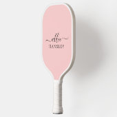 Blush Roze Roze Roze Moderne Minimale Naam Pickleball Paddle (Links)