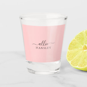 Blush Roze Roze Roze Moderne Minimale Naam Shot Glas