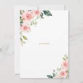 Blush Roze Rozen 55e Verjaardagsfeest Kaart (Achterkant)