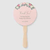 Blush roze  Rozen Baby shower Dank u Handwaaier (Achterkant)