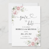 Blush roze rozen Bewaar de datum kaarten (Voorkant)