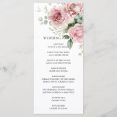 Blush roze rozen Bloemen groen groen bruiloft Programma (Achterkant)