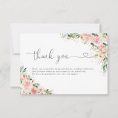 Blush roze rozen bruiloft flat dank u kaarten (Voorkant)