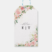 Blush Roze Rozen Bruiloft Gift Label Cadeaulabel (Achterkant)