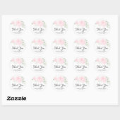 Blush roze rozen dank u bruiloft ronde sticker (Vel)