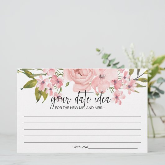 Blush roze rozen Datum nacht ideaal schoenspel Briefpapier (Staand voorkant)