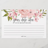 Blush roze rozen Datum nacht ideaal schoenspel Briefpapier (Voorkant)