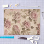 Blush roze rozen decoupage ambacht tissuepapier (Craft)