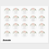 Blush roze rozen Elegante bruiloft Ronde Sticker (Vel)