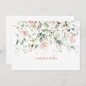 Blush roze rozen en Sage Greenery Note Card Notitiekaartje (Voorkant / Achterkant)