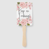 Blush roze rozen Floral zeggen ja tegen de uitgang Handwaaier (Achterkant)