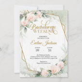 Blush roze rozen greenery Bachelorette Weekend Kaart (Voorkant)