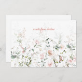 Blush roze rozen, Hummingvogels, Sage Greenery Notitiekaartje (Voorkant / Achterkant)