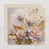 Blush roze rozen sculptuur aankondiging (Voorkant / Achterkant)