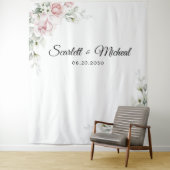 Blush Roze Rozen Trouwceremonie Achtergrond Wandkleed (In situ)