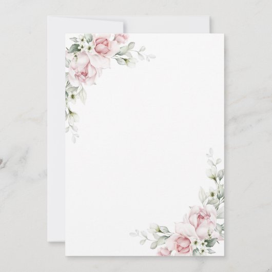 Blush Roze Rozen Trouwceremonie Uitnodiging (Achterkant)