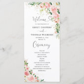 Blush Roze Rozen Trouwprogramma Programma (Voorkant)